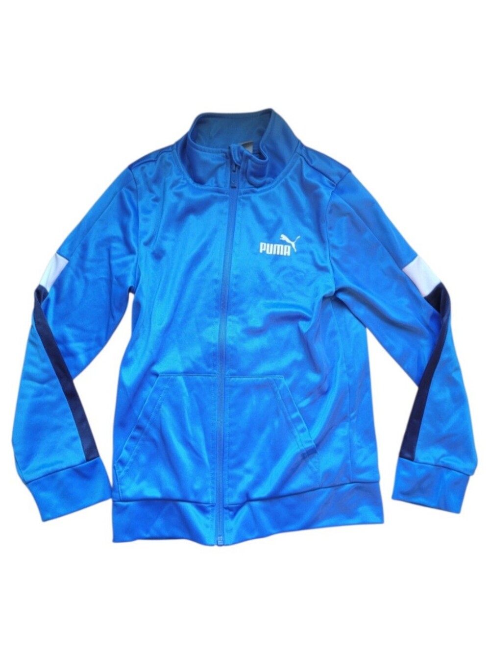 PUMA Boys Size 7 Blue Zip-Up Active Lightweight Track Jacket